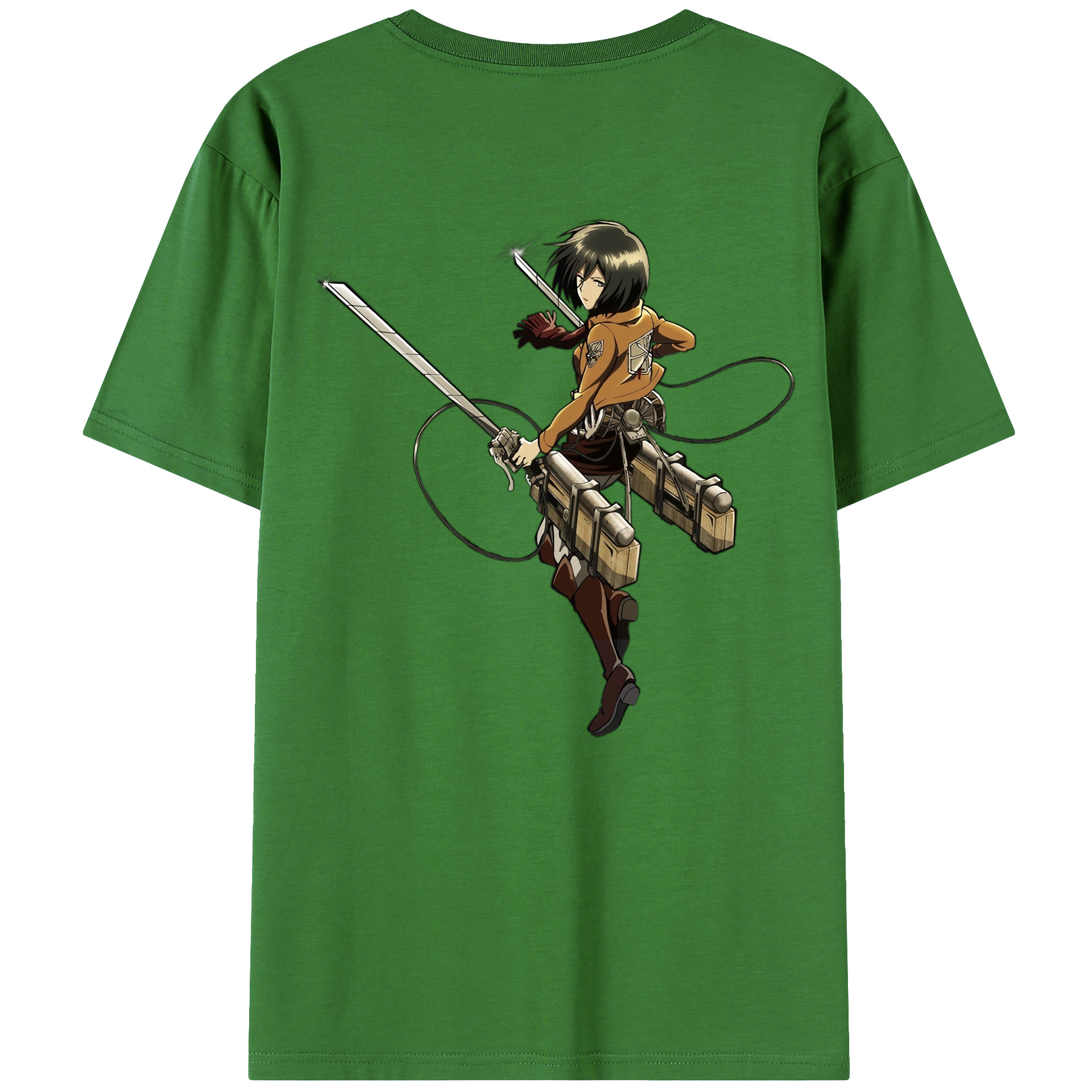 （画像用） 進撃の巨人 ミカサ·アッカーマン Attack on Titan Mikasa Ackerman レディース半袖Tシャツ(バックプリント)